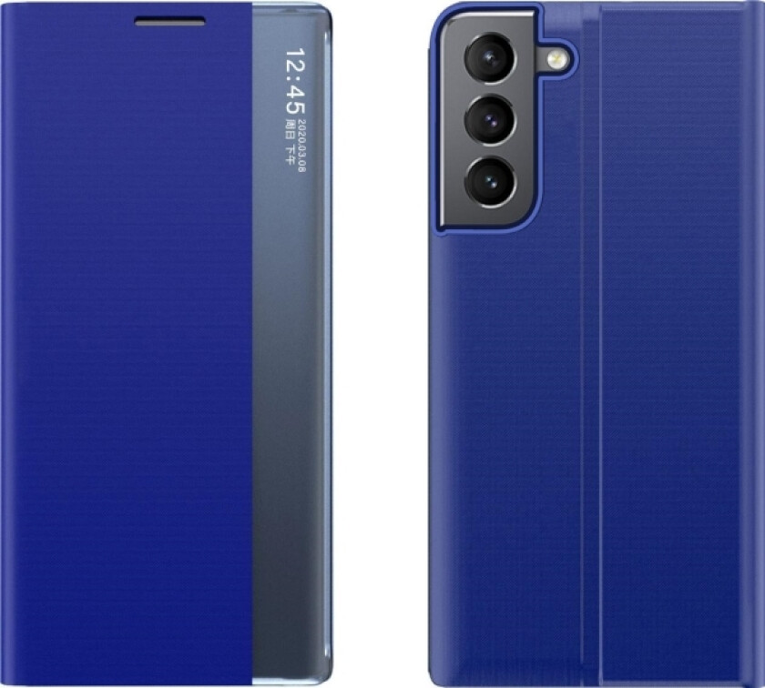 New Sleep Case-Deksel Med Klaff Og Stativfunksjon For Samsung Galaxy S22+ (S22 Plus) Blå