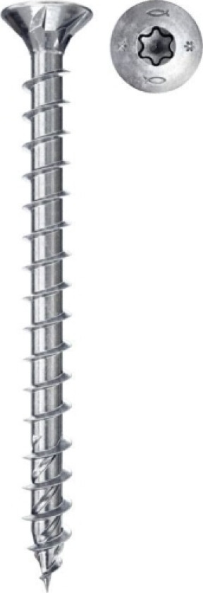 Fischertechnik Fischer Power-Fast II 670150 Spånpladeskruer 4 mm 20 mm Invendig sekskant, Indvendig multitand, TX, Torx, T-profil Stål Galvaniseret 200 stk