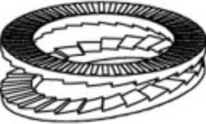 Bilde av Låseskiver 10 Mm 16.6 Mm Rustfrit Stål A4 200 Stk 1069924