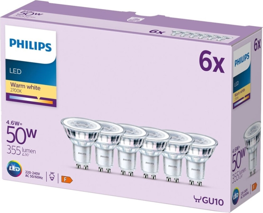 LED-lyspære LEDClassic 4.6W/827 (50W) 6-pack GU10