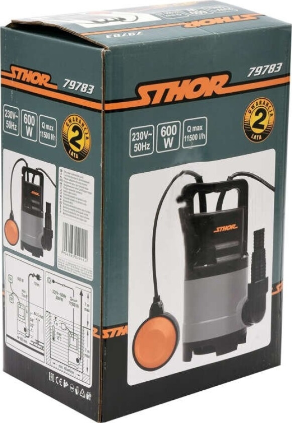 Toya Tg.Sthor 600 W Nedsenkbar Skittenvannspumpe (79783)