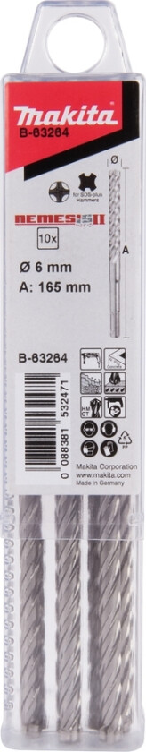 B-63264, Rotasjons Hammer, 6 Mm, 165 Mm, Betong, 10 Cm, Sds Plus