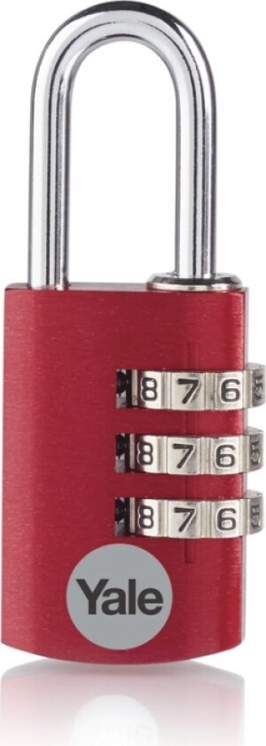Yale Ye3cb/20/121/1/Co, Tradisjonell, Kombinasjonslås, Rød, Aluminium, Stål, U-Formet