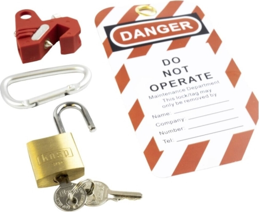 K81100 Låsnings-/Lockout-Sæt 145 Mm Messing, Sølv Nøglelås