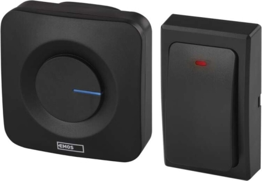 Emos Emos P5729b Ac Trådløs Ringeklokke, Batteriløs Knapp, Svart
