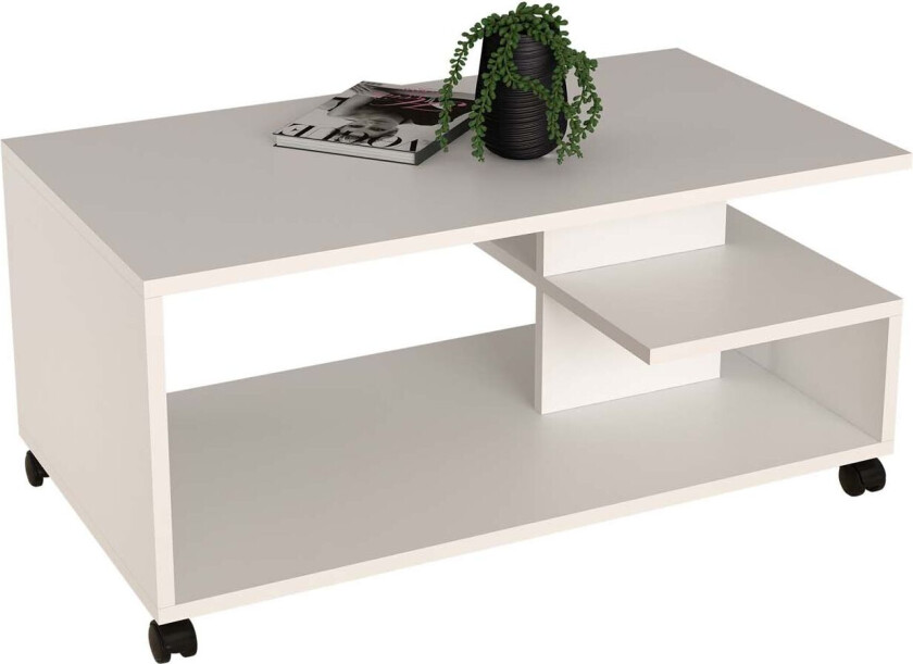 Olus sofabord 4 hyller hvit.