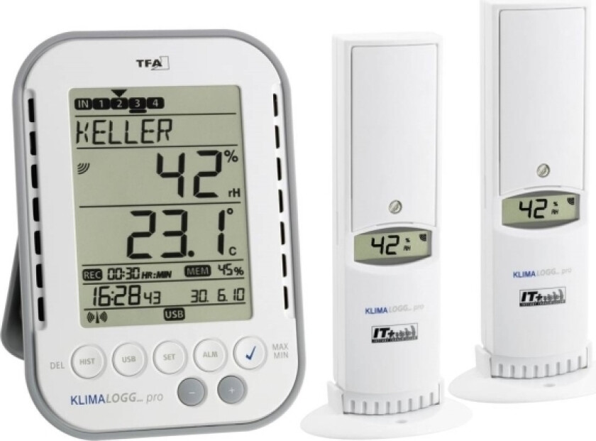 Tfa Dostmann Klimalogg Pro Starter Set Luftfugtighedsmåler (Hygrometer) 1 % Rf 99 % Rf Tfa Indeklima Startsæt, Dataloggerfunktion