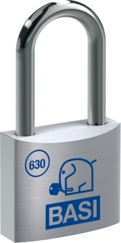 BASI 6301-4000, Tradisjonell, Nøkkellås, Bruk bare én nøkkel, Sølv, Aluminium, Herdet stål