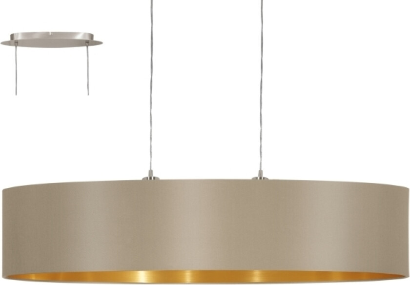 Eglo Maserlo, 2 Ampuller, E27, Ip20, Gull, Taupe / Brun