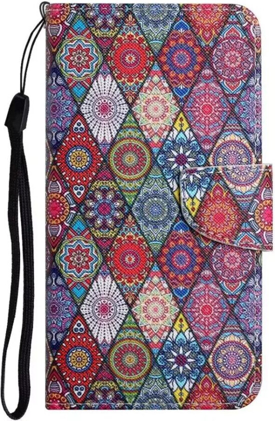 Samsung Galaxy S23 FE Kunst Skinn Flip Deksel med Stropp & Lommebok - Kaleidoskop