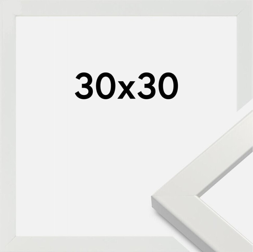 Ramme White Wood Glossy 30x30 Cm