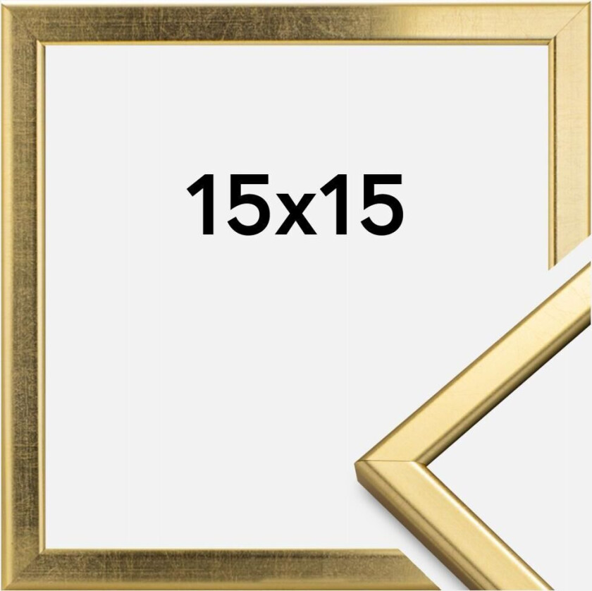 Ramme Slim Matt Antirefleksglass Gull 15x15 Cm