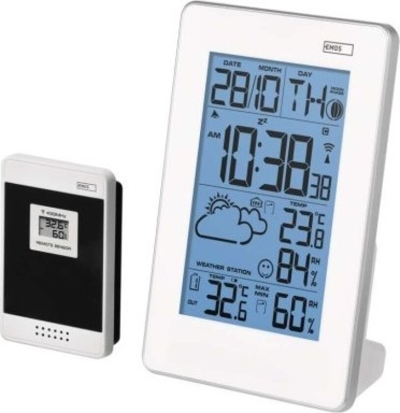 Emos E3003, Hvit, Inne Hygrometer, Inne Termometer, Utendørs Fuktighetsmåler, Utendørs Barometer, Hygrometer, Termometer, Termometer, 20 - 95%, 20 -