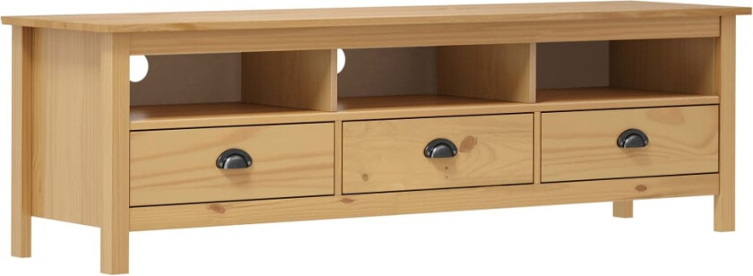 TV-benk Hill honningbrun 158x40x47 cm heltre furu