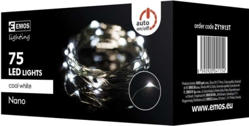 Emos 75 Led Juletrelys, Kald Hvit