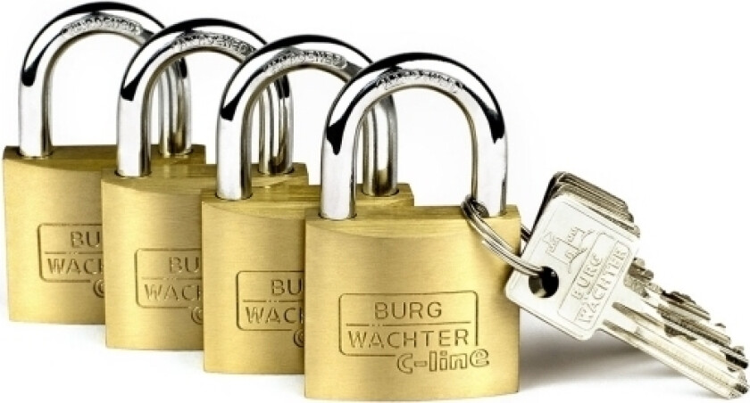 BURG-WÄCHTER 222 C-Line, Tradisjonell, Nøkkellås, Bruk bare én nøkkel, Selvoppbevaring, Verktøy boks, Workshop, Gull, Rustfritt stål, Messing