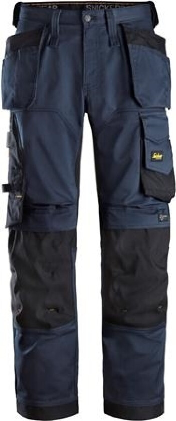 Snickers Workwear 6251 Allroundwork Stretch Arbejdsbuks+ Med Loose Fit Og Hylsterlommer, Navy/Sort, Størrelse 58