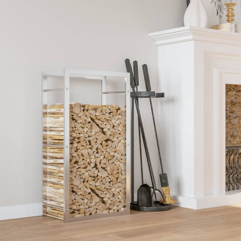 Bilde av Vedstativ 50x28x94 cm - rustfritt stål
