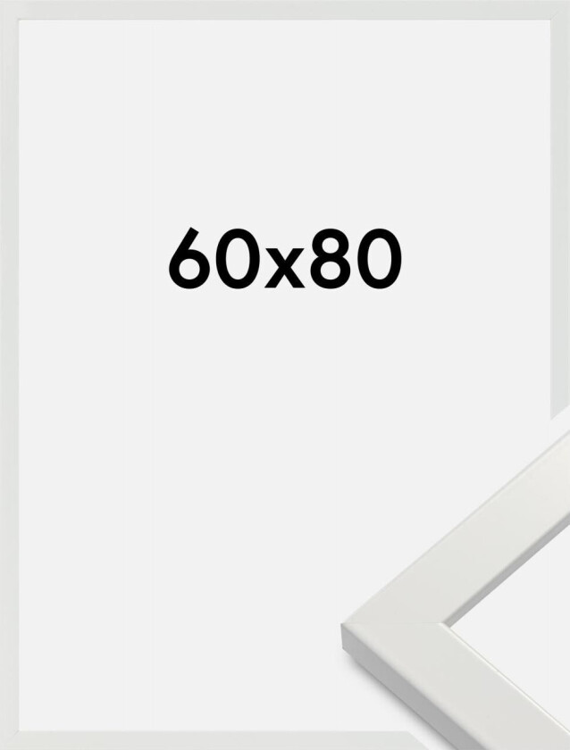 Ramme White Wood Glossy Akrylglass 60x80 Cm