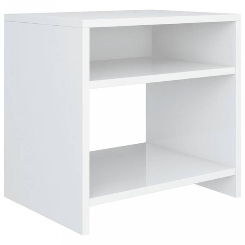 Nattbord 40x30x40 cm sponplate - Hvit høyglans