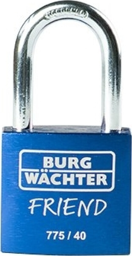 Burg-Wächter 775 40 Friend, Tradisjonell, Nøkkellås, Blå, Aluminium, Rustfritt Stål, U-Formet
