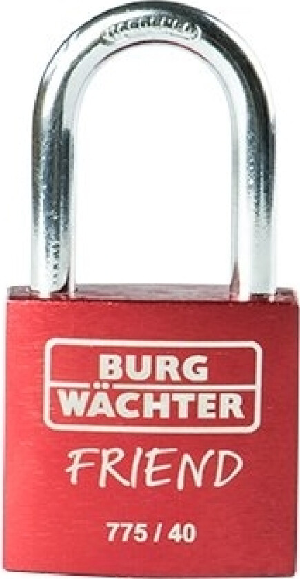 Burg-Wächter 775 40 Friend, Tradisjonell, Nøkkellås, Rød, Aluminium, Rustfritt Stål, U-Formet
