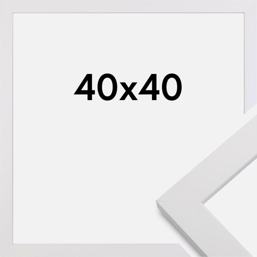 Ramme White Wood Akrylglass 40x40 Cm