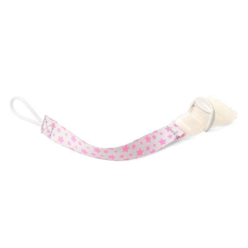 BABYONO Smokkholder med Klips - Rosa