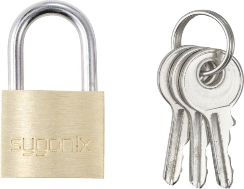 Sygonix Sy-5045280 Hengelås 19,7 Mm Forskjellig Låsing Gyllen Gul Nøkkellås (Sy-5045280)