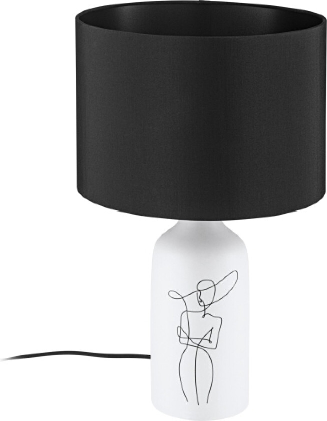 Vinoza, Sort, Hvit, Keramisk, Stoff, IP20, II, E27, 1 ampuller