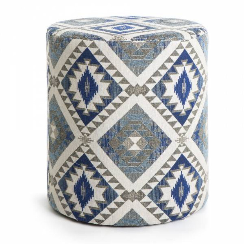 Puff Sigurd m/kelimmønster blå