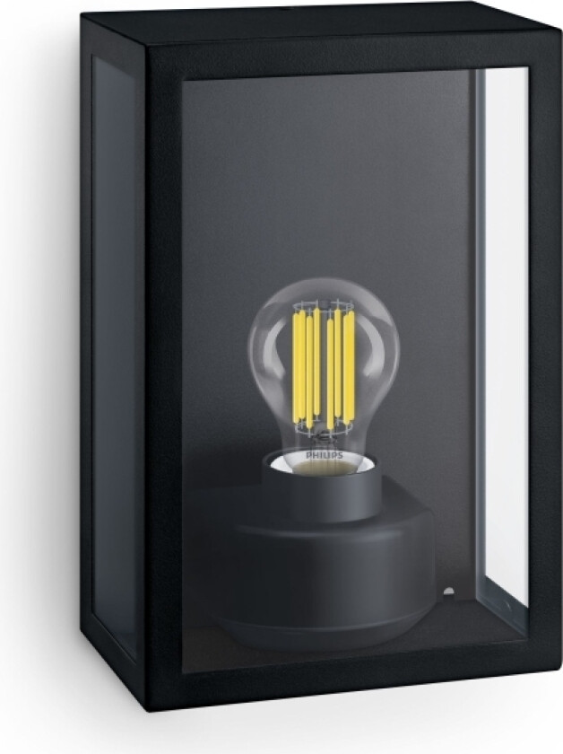 8720169266414, Väggbelysning För Utomhusbruk, Svart, Gjuten Aluminium, Ip44, Fasad, Trädgård, Terass, I