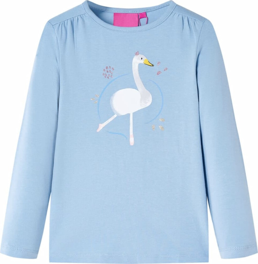 T-skjorte for barn med lange ermer lyseblå 140