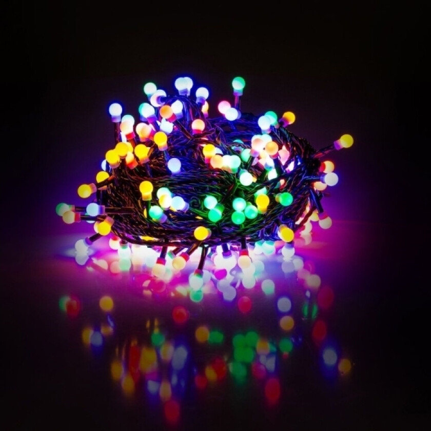 - Rxl 221 Juletrelys 100Led, 10M Lengde + 5M Forsyning, 230V, 50Hz, Flerfarget