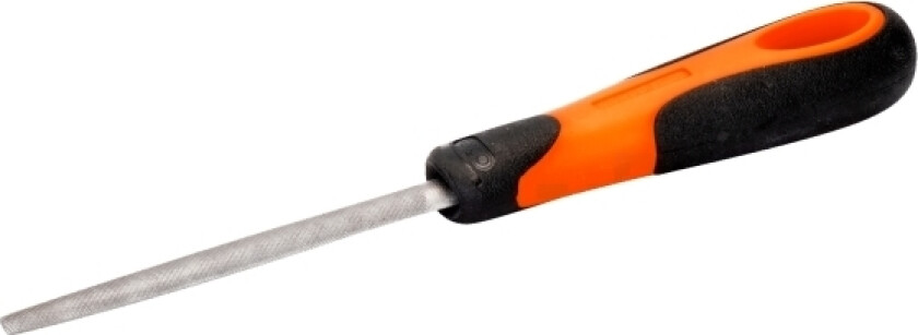 ERGO 1-210-08-3-2, Fil, Halvrund fil, Glatt kutt, Plast, Sort, Oransje, Ergonomisk, Grep som ikke glir