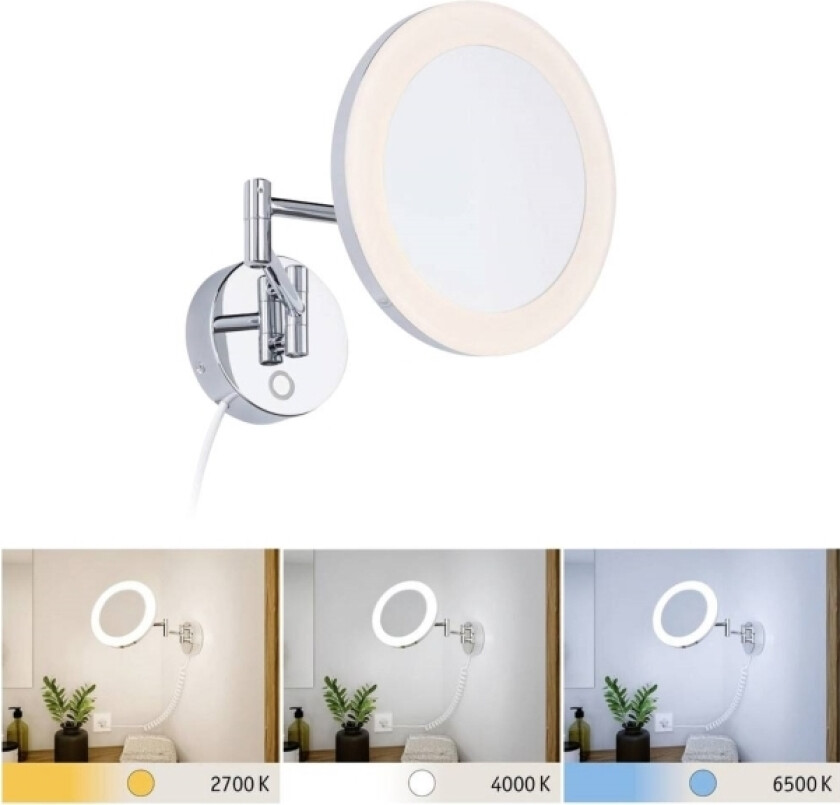 Masua 71148 Led-Spejllampe 4 W Varmhvid Krom