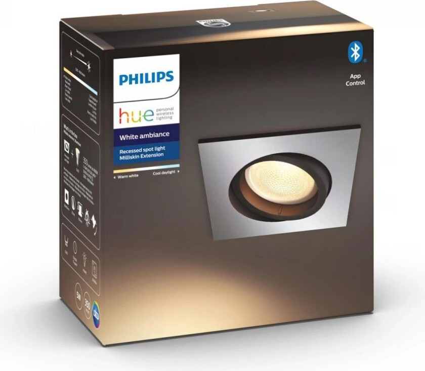 Milliskin, Lampe Innfelt Spotlight - Aluminium