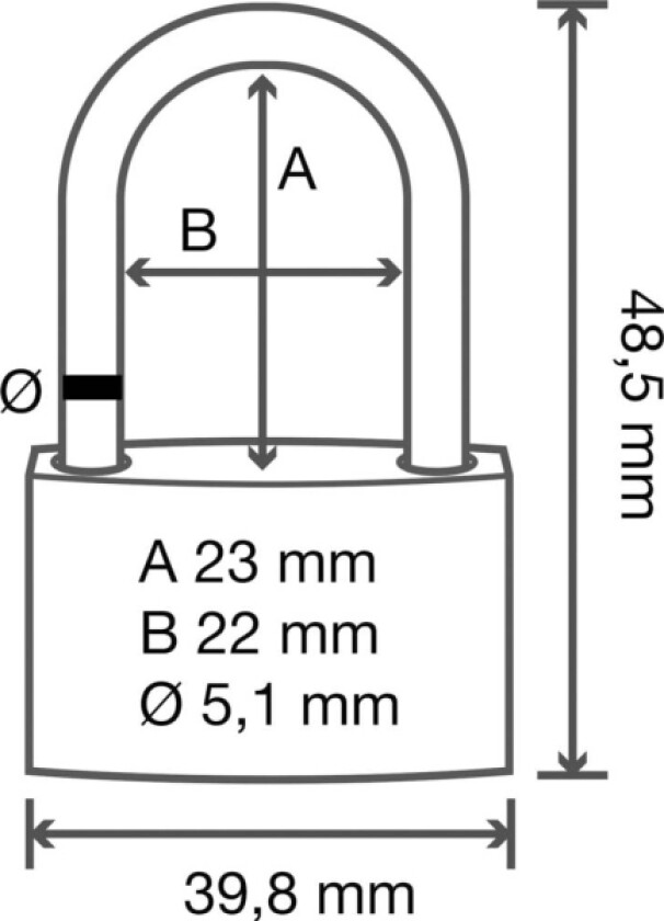 Sygonix Sy-5045284 Hængelås 39.8 Mm Forskellige Gyldengul Nøglelås