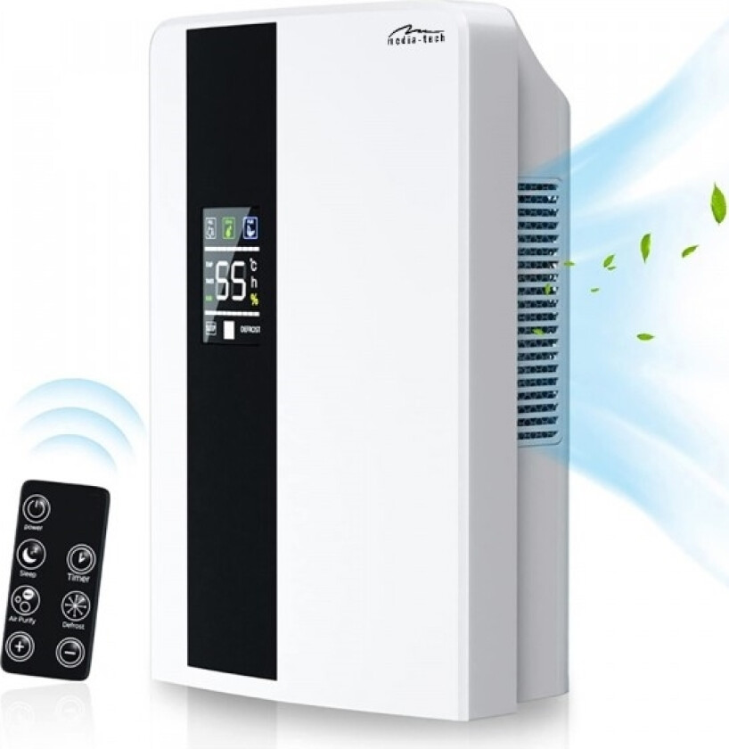 Bilde av Sausintuvas Media-Tech Air-Dry Pro - Large Air Dehumidifier / Moisture Absorber With Uv Lamp, Display, Timer And Remote Control. 2L Tank With Fill Se