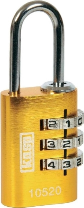 K10520yeld Hængelås 20 Mm Gul Kombinationslås