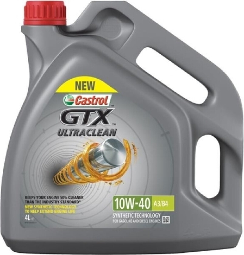 Auto Variklio Tepalas Castrol Gtx Ultraclean, 10W-40, 4 L
