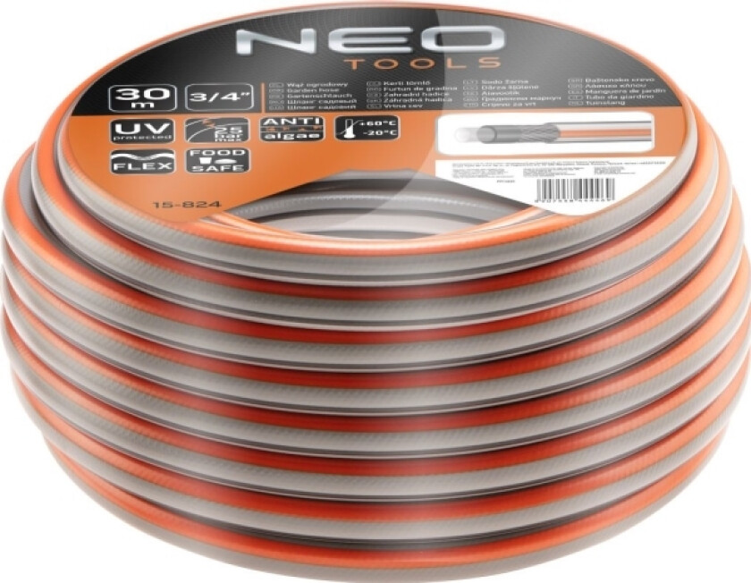 Garden Hose 3/4" X 30 M, 4-Ply Neo Optima