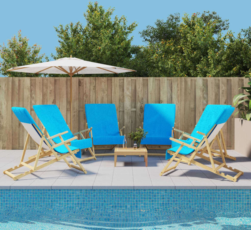 Strandhåndklær 6 stk turkis 60x135 cm stoff 400 GSM