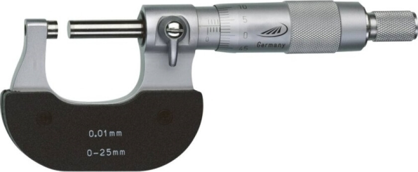 Helios Preisser 0800501-Iso Micrometer Kalibreret (Iso) 0 - 25 Mm Aflæsning: 0.01 Mm Din 863-1