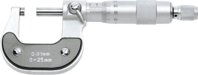 2304510-Iso Micrometer Kalibreret (Iso) 0 - 25 Mm Aflæsning: 0.01 Mm Din 863-1