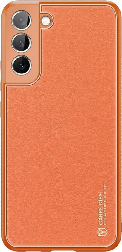 Yolo Elegant Deksel Laget Av Økologisk Lær For Samsung Galaxy S22+ (S22 Plus) Oransje
