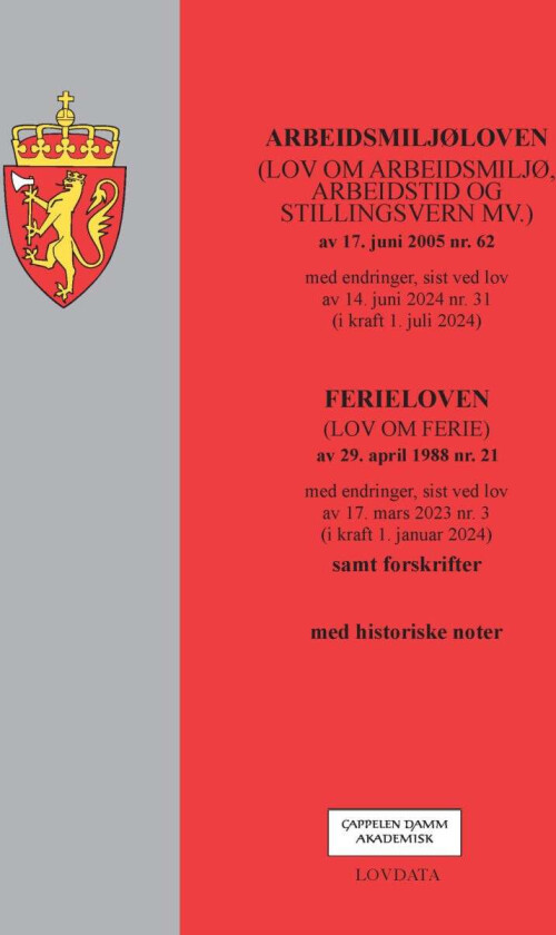 Arbeidsmiljøloven og ferieloven