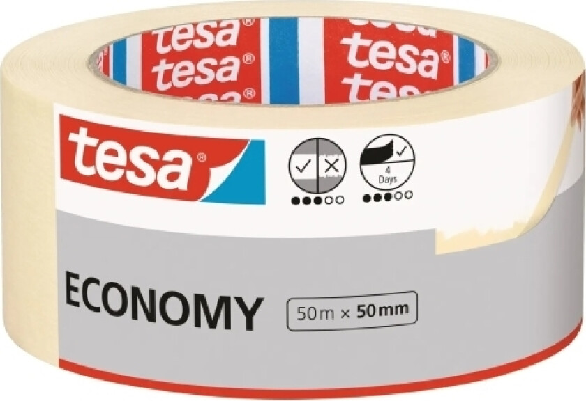 Tesa 5288, Electroplating Masking Tape, Papir, Beige, Keramisk, Glass, Metall, Plast, Tre, Delikat, Smooth (Glatt), Universell