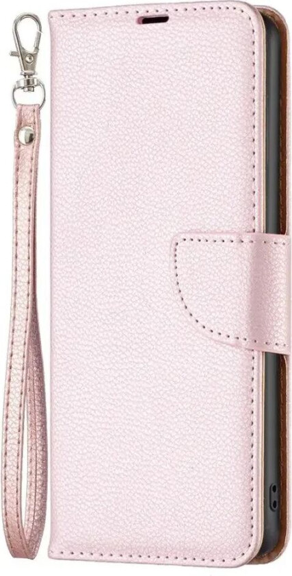 Samsung Galaxy A15 (5G) / A15 PU Litchi Skin Flip Deksel med Lommebok & Stropp - Rose Gold