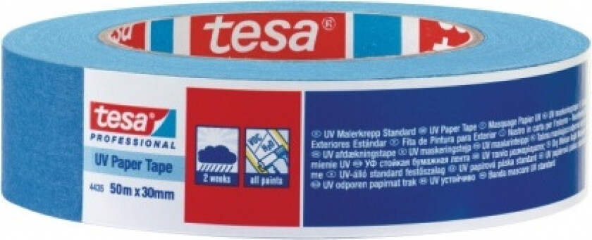 Profesjonell Maskeringstape Blå For Innsiden 28 Dager Og Ut 14 Dager 50M 30Mm 04435-00016-00